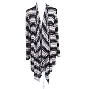 Artine Striped Black and White Women's Sweater Cardigan Size Large